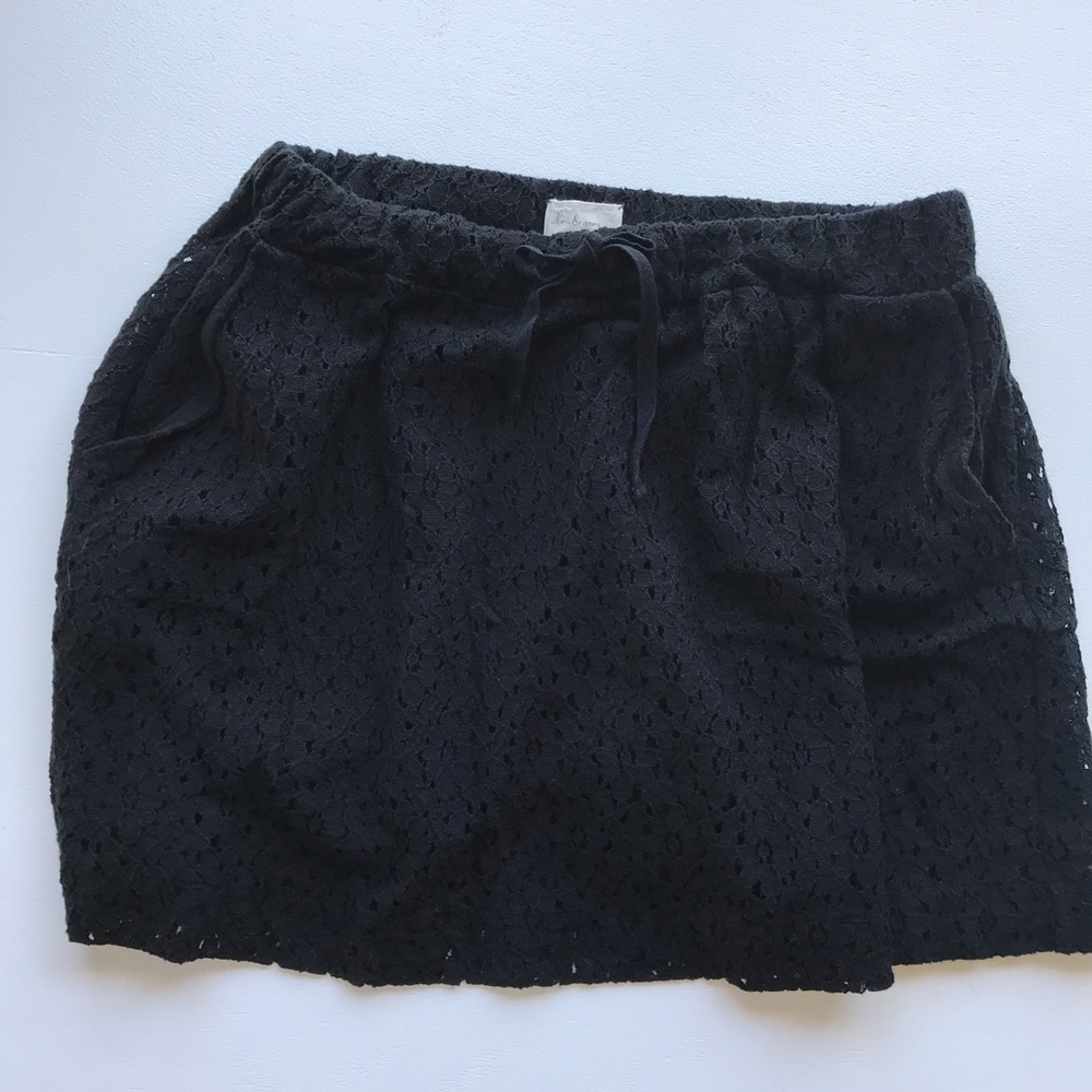 Pockets! Lou and Grey Black Lace Mini Skirt